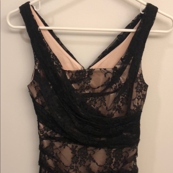 Express black lace dress with nude underlay - Picture 2 of 5